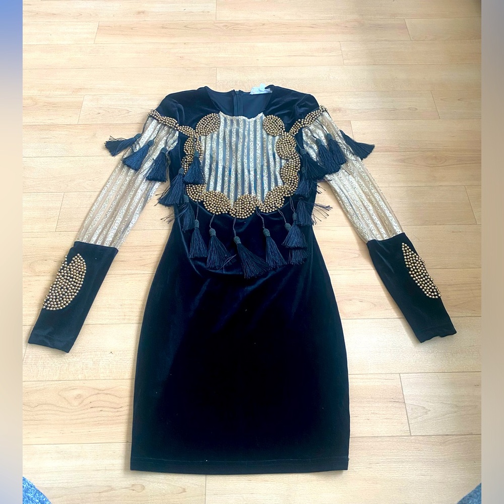 Black and gold dress